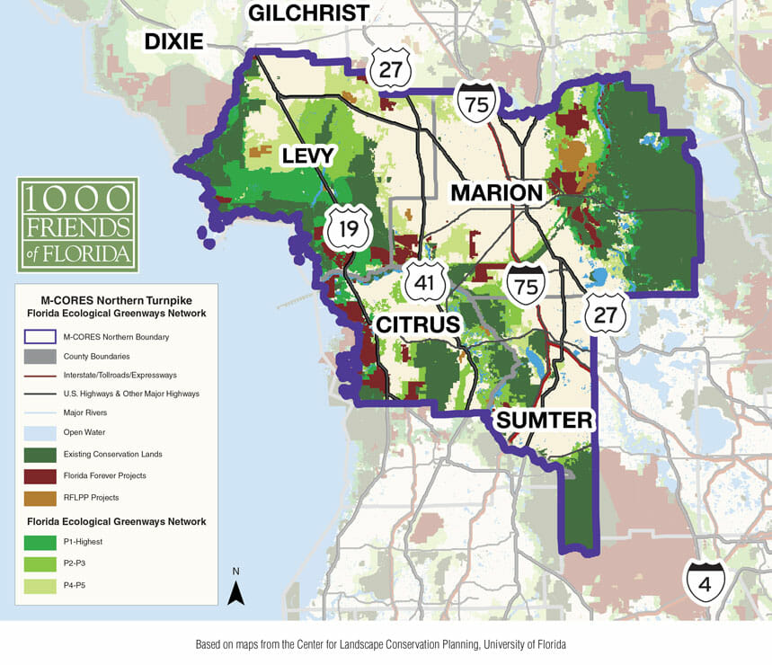 M-CORE Northern Turnpike Florida Ecological Greenways Network Map