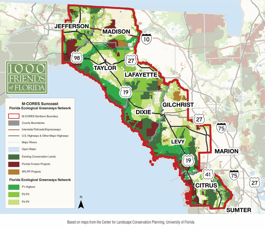 M-CORE  Suncoast Florida Ecological Greenways Network Map